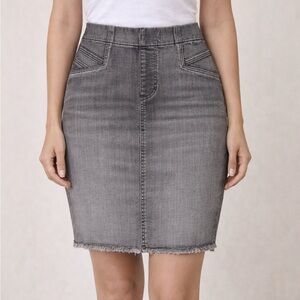 Liverpool Livermore Gray High-Waisted Denim Pencil Skirt | size 4 | Like New